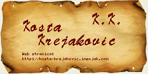 Kosta Krejaković vizit kartica